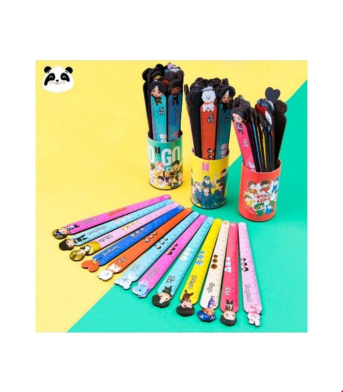 خط کش چوبی طرح bt21 بی تی اس