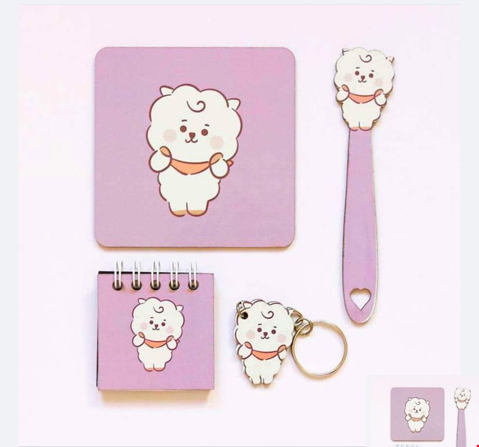 ست 4 تکه چوبی bt21 طرح Rj