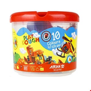 خمیر بازی 10 رنگ سطلی آریا همراه DVD