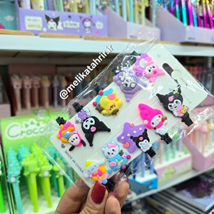 گیره موی فلزی ده عددی کرومی و سانریو