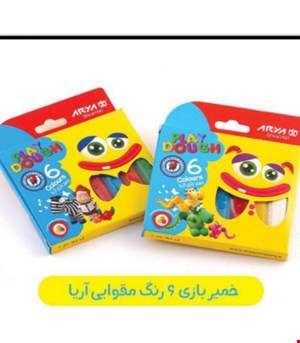 خمیر بازی 6 رنگ مقوایی آریا